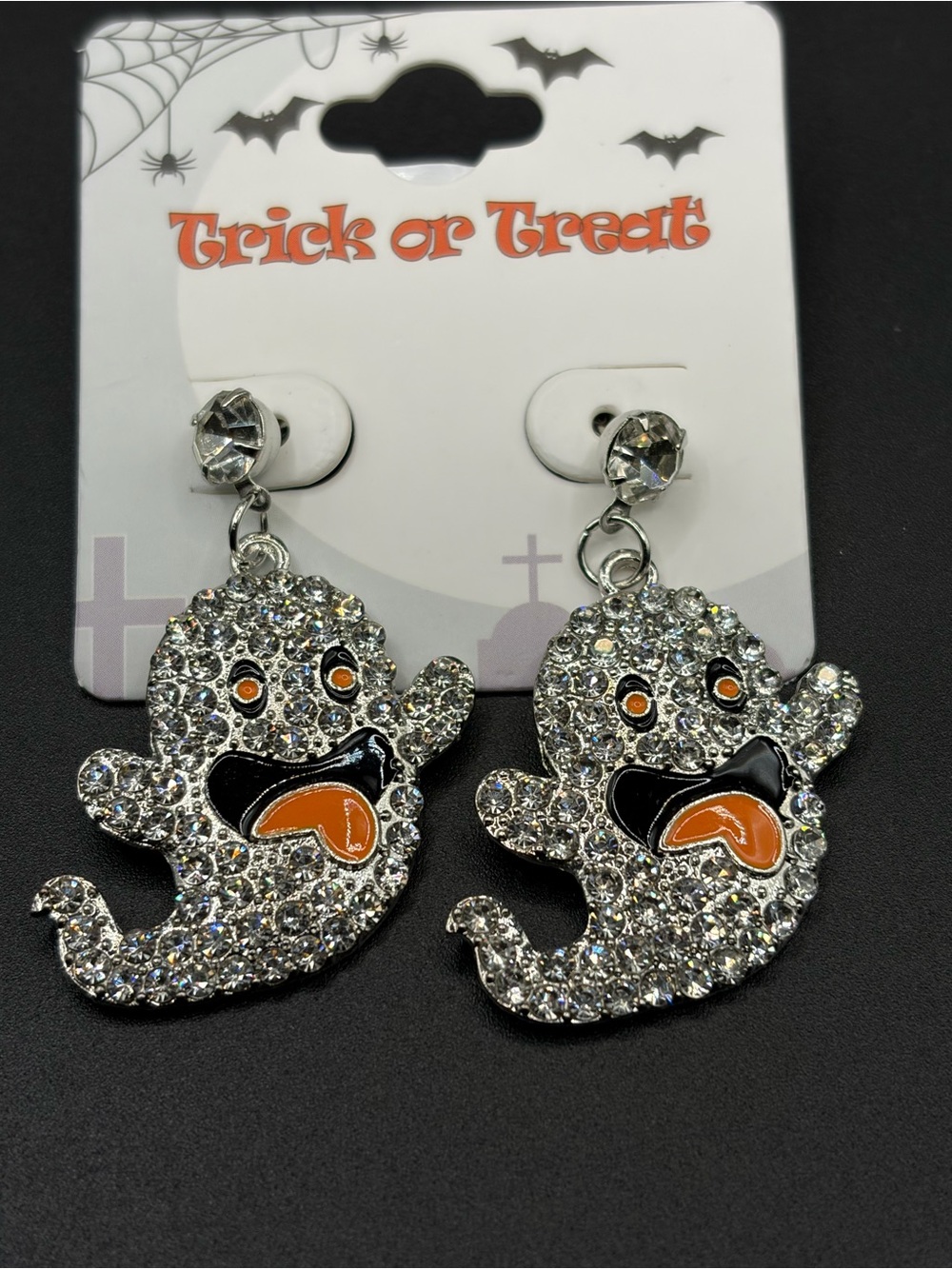 Crystal Ghost Drop Earrings